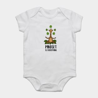 Giraffe Yoga, Mindset Motivational Quote Baby Bodysuit